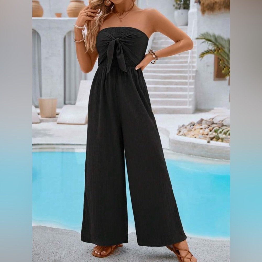 SHEIN- Never Worn Elegant Black Strapless Jumpsuit